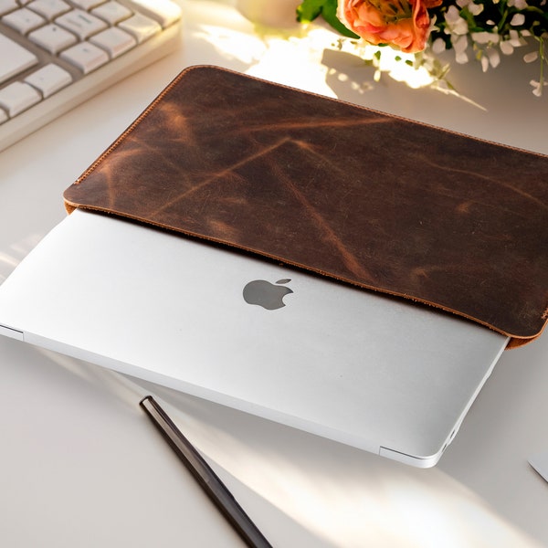 Leather Sleeve Case for MacBook Air Retina 2020, MacBook Air M1 2020 & M2 2023, MacBook Pro 13 inch M1 and M2, Macbook Pro 14 ''-15''- 16.2”