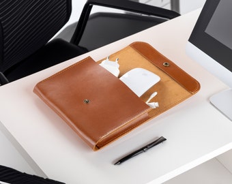 Leather Cable Organizer, Handmade Laptop Cable & Mouse Case, Customized Cord Cover, Personalised Tech Accessories Case