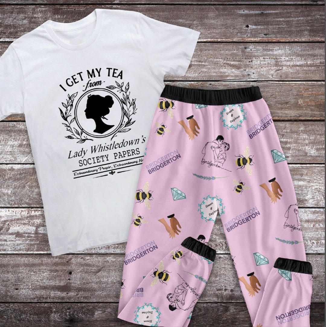 I Get My Tea Family Pajamas Set Bridgerton Christmas Pajamas Etsy