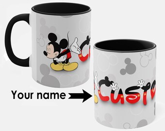 Personalized Mickey Mouse Mug • Custom Disney Mickey Mouse Coffee Cup • Mickey Mouse Birthday Gift • Mickey Kids Gift • Disney Lover Gift