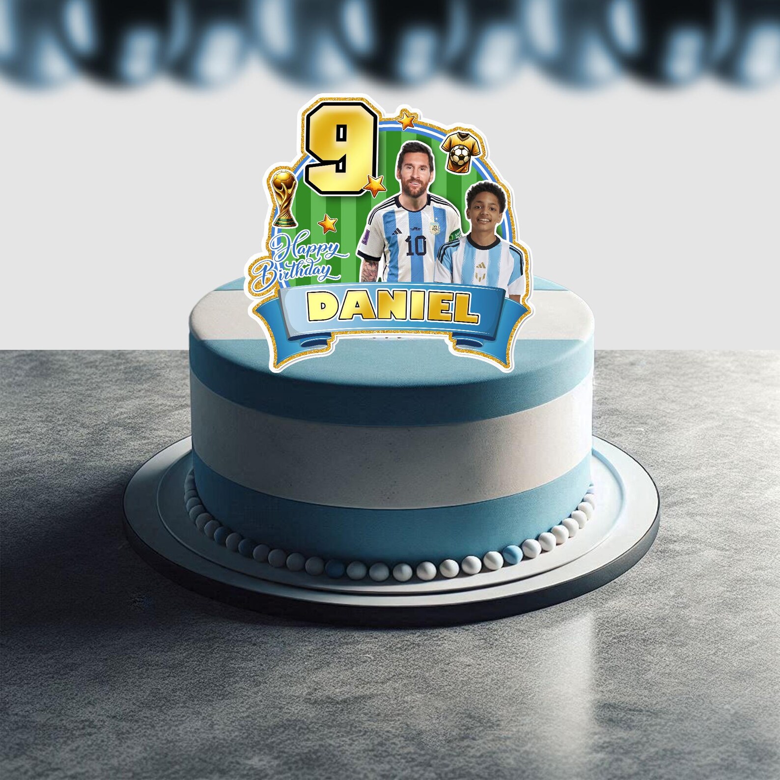 Custom Messi Cake Topper With Photo Printable Soccer Cake Topper Leo ...