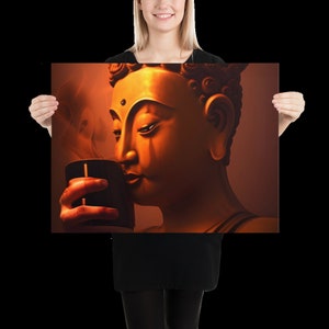 Koffein Gelassenheit: Künstlerisches Kaffee-Poster | Umweltfreundlicher Wandschmuck für Kaffee-Liebhaber