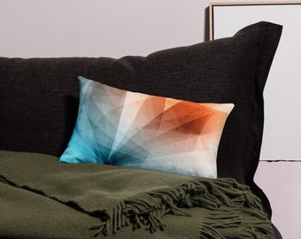 Luxurious Abstract Blue & Peach Premium Pillow – Add Elegance to Any Room