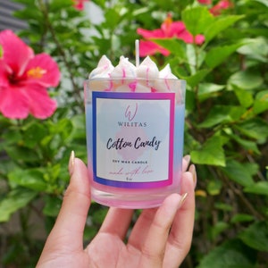 Cotton Candy Candle | Scented | Soy Wax | Dessert Candles | Food Candle| Hand-made| Gifts |