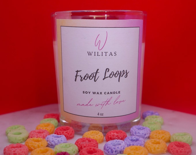 Fruit Loops Candle | Scented | Soy Wax | Dessert Candles | Food Candle| Hand-made| Gifts |