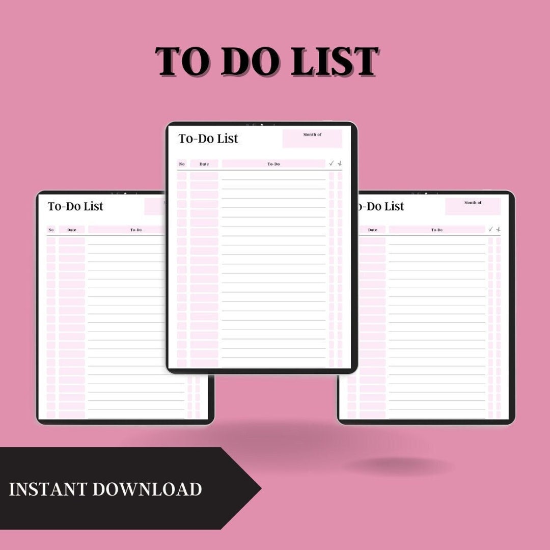 Printable to Do List Bucket List Journal to Do List Etsy