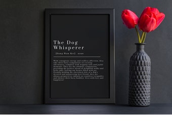 Dog Whisperer Wall Art Print Dog Walker Gift Digital Download Pet Sitter Gift Dog Lover Gift Modern Home Decor