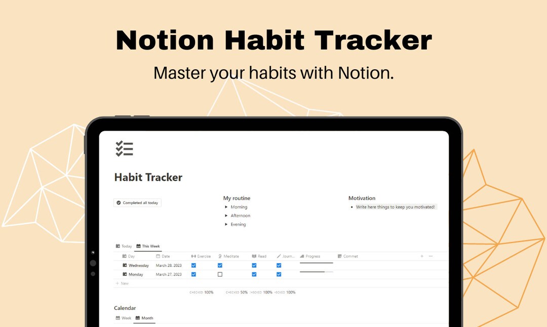 Habit Tracker a Notion Template Productivity Powerhouse - Etsy