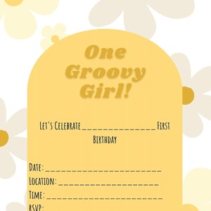 1st Birthday Invitation, One Groovy Girl