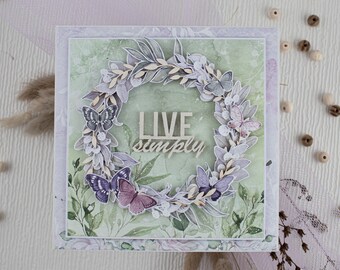 Carte pour une occasion spéciale pour elle, carte d'anniversaire faite main avec des fleurs, carte de voeux personnalisée dans une boîte, idée cadeau de luxe fabriquée à la main