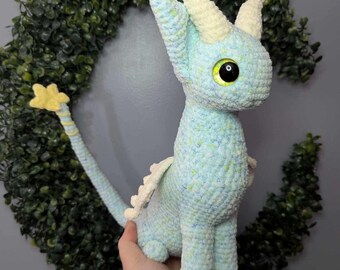 Celest the star dragon, Crochet dragon, Dragon plush, dragon plushie, stuffed dragon