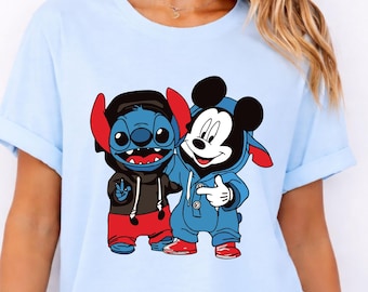 Disney Stitch Mickey T-Shirt, Disneyworld Cartoon Shirt, Funny Mickey Shirt, Love Mickey Shirt, Disney Kids Tee, Disney Kids Cartoon Shirt