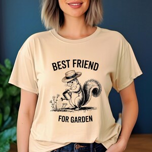 Gardening Squirrel T-Shirt, Cute Animal Garden Helper Tee, Funny Cottagecore Shirt For Plant Lovers & Nature Enthusiasts, Garden Lover Shirt