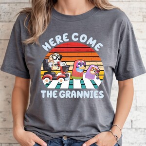 Retro Here Come The Grannies Tees, Vintage Here Come The Grannies Tees, Blue Dog Shirts, Blue Grannies Shirt, Here Are The Grannies Shirt