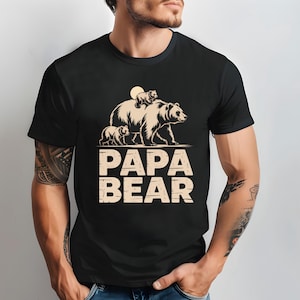 Papa Bear Shirt, Dad Bear Family Matching Outfit, Father&#39;s Day Gift, Cute Dad And Kids Animal Shirt, Rustic Outdoorsy Dad Tee, Papa Bear Tee