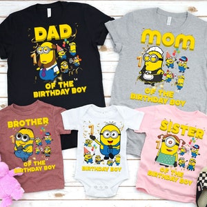 Family Matching Birthday Party Shirt, Funny Character Shirt, Family Birthday Shirt, Lover Shirt, Kids Birthday Party Shirt, Minions Birthday