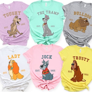 Retro Lady And The Tramp T-Shirt, Lady and The Tramp Shirt, Disney Dog Romantic Shirt, Disneyland Family Matching Tee, Magic Kingdom TShirt