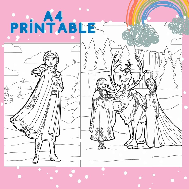 15 FROZEN Coloring Page, Elsa Anna Coloring Book, Printable Coloring ...