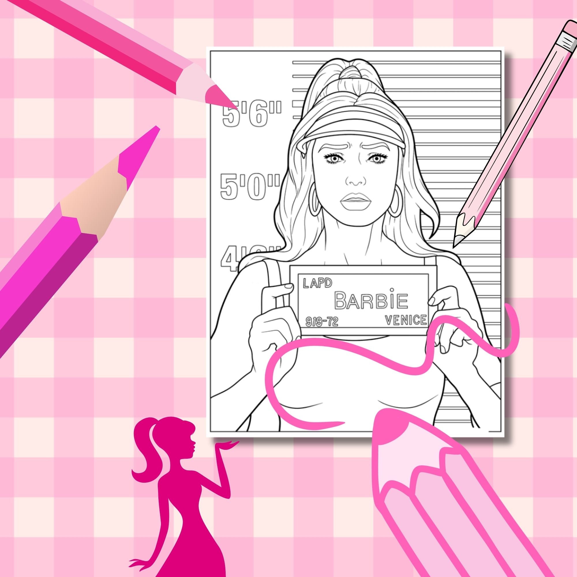 Printable Colouring Sheets, Pink Coloring Page, Printable Barbi