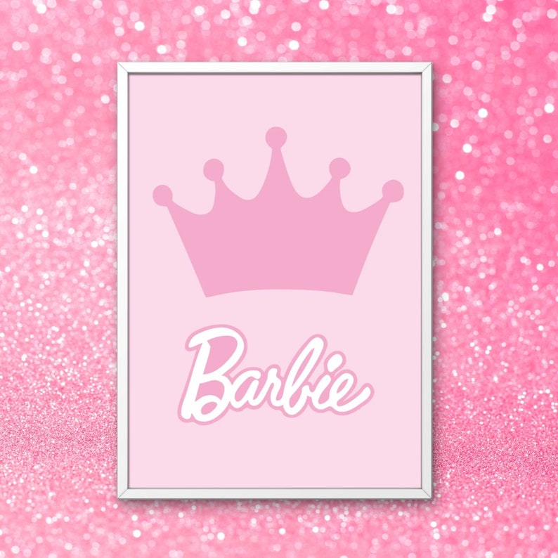 Set of Barbie Wall Art Set, Pink Wall Art, Barbie Printable Art, Pink