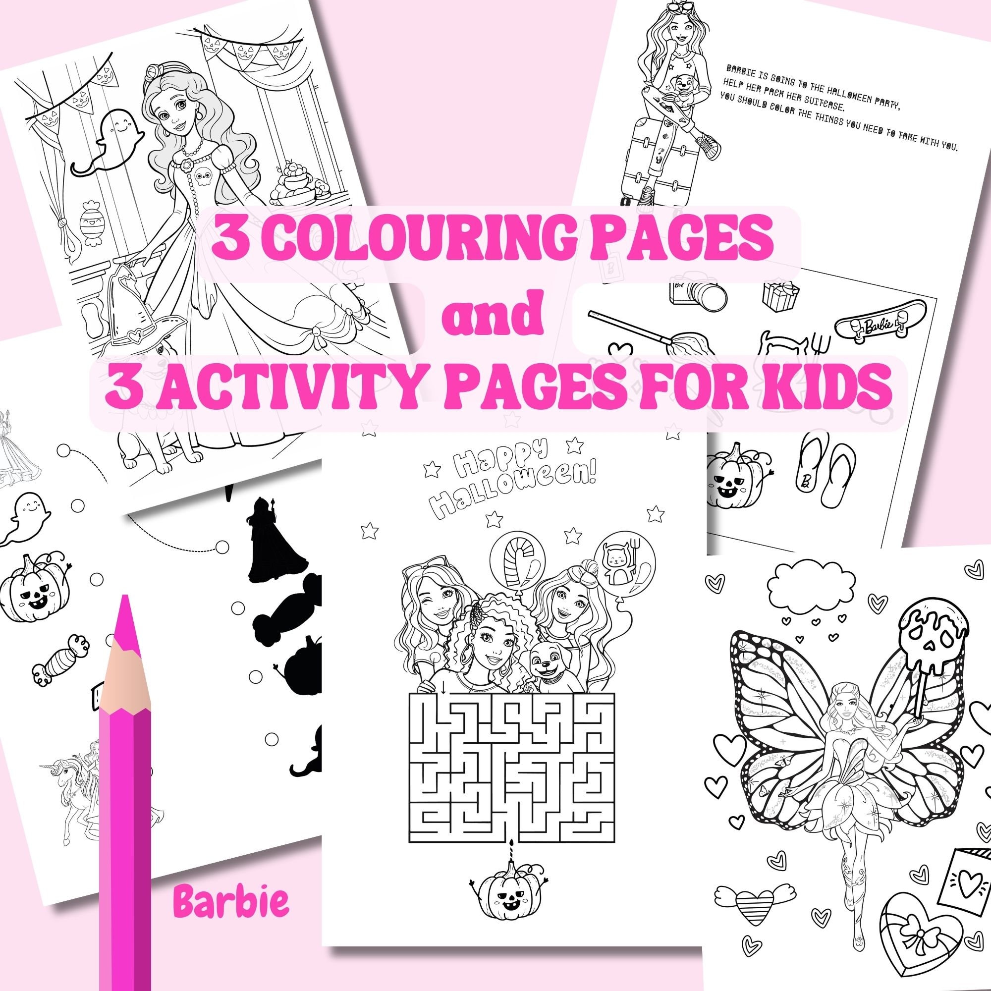 Barbi Printable Colouring Sheets, Instant Download,printable Kids ...