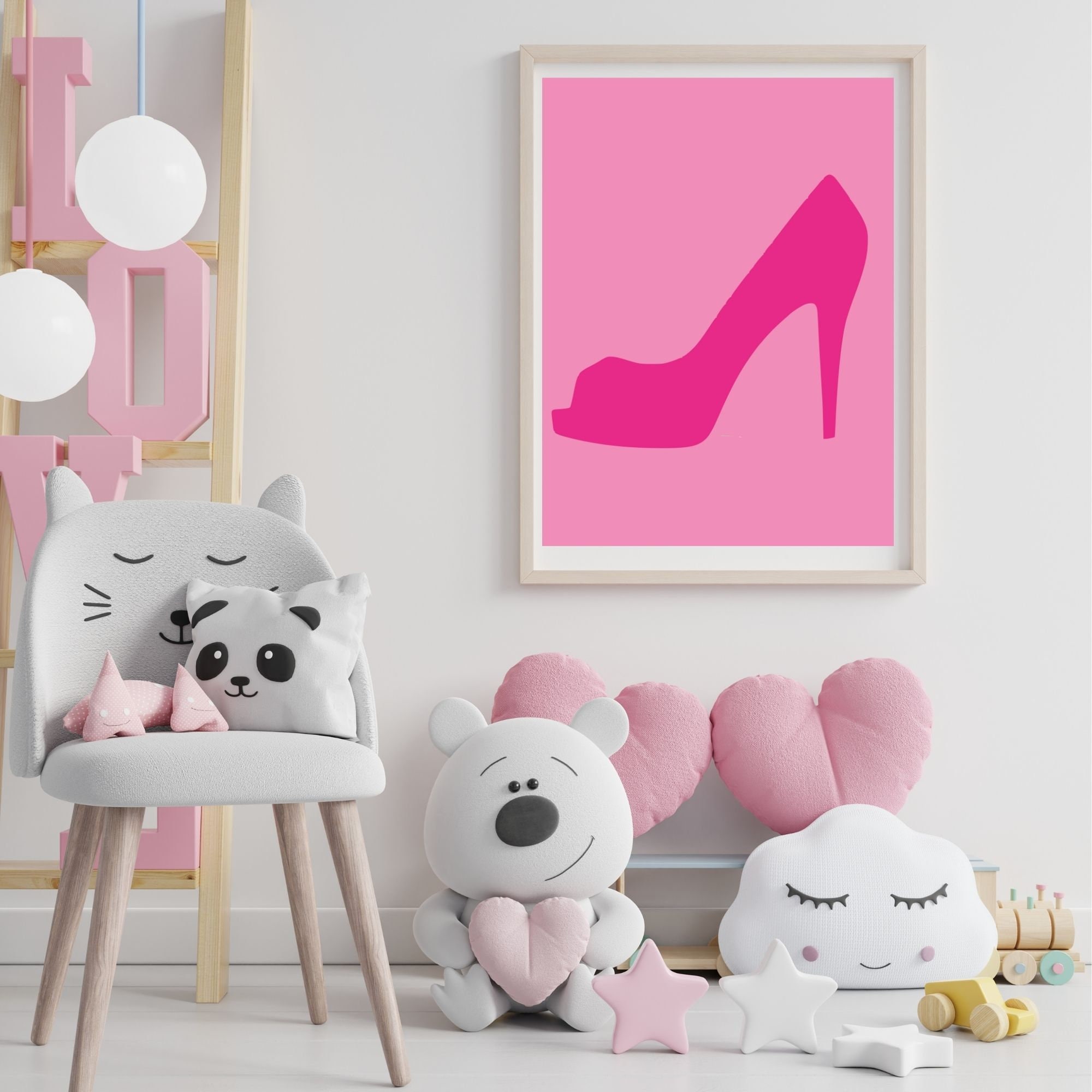 Set of Barbie Wall Art Set, Pink Wall Art, Barbie Printable Art, Pink