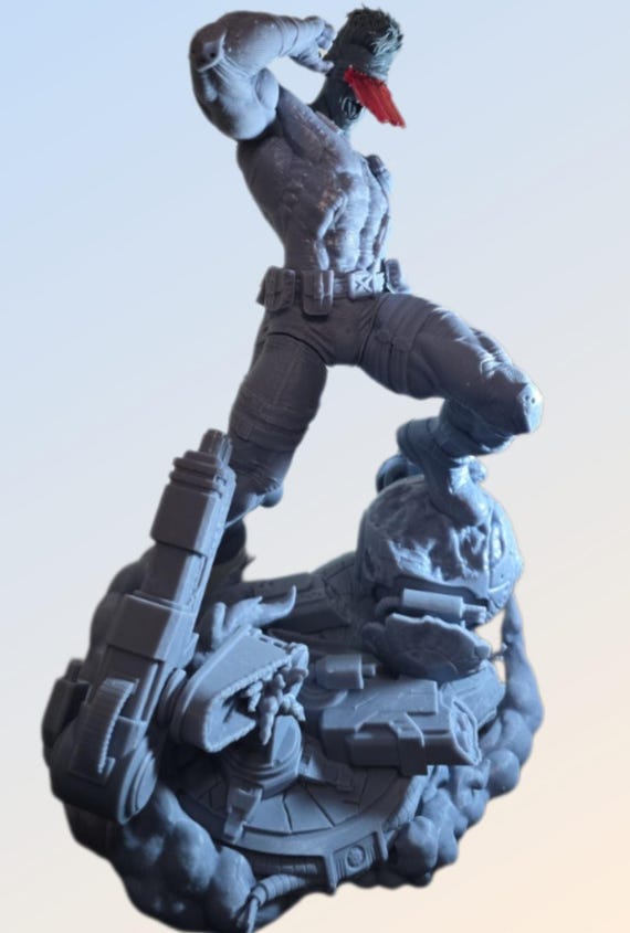 9" inch cursed malefighter warrior-inspired 3D-printed figure (Unfinished kit)