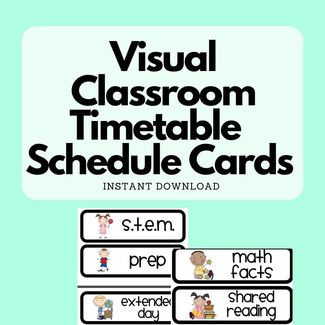 Visual Classroom Timetable Schedule Cards Classroom Decor - Etsy Australia