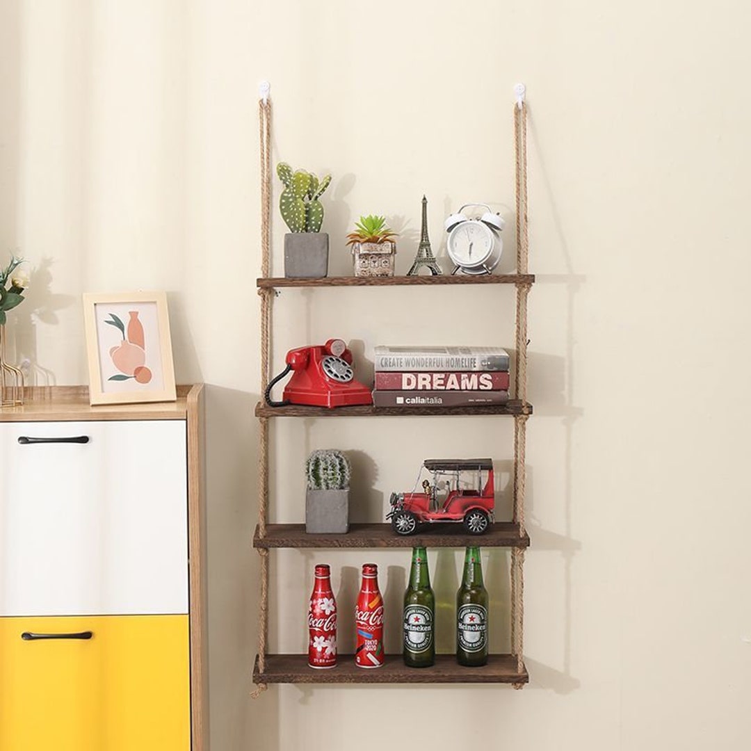 Rustic and Vintage Shelving Brackets Brass Metal and Wood Etsy