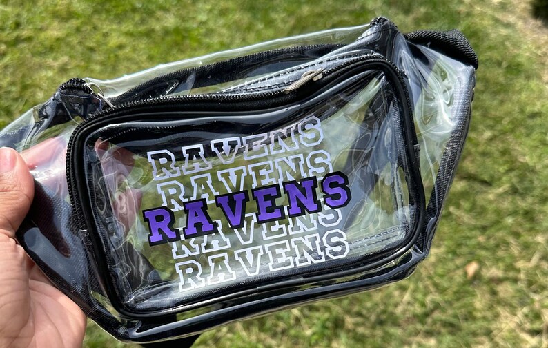 Baltimore Ravens Fan, Clear Crossbody Bag, Concert/ Stadium Approved