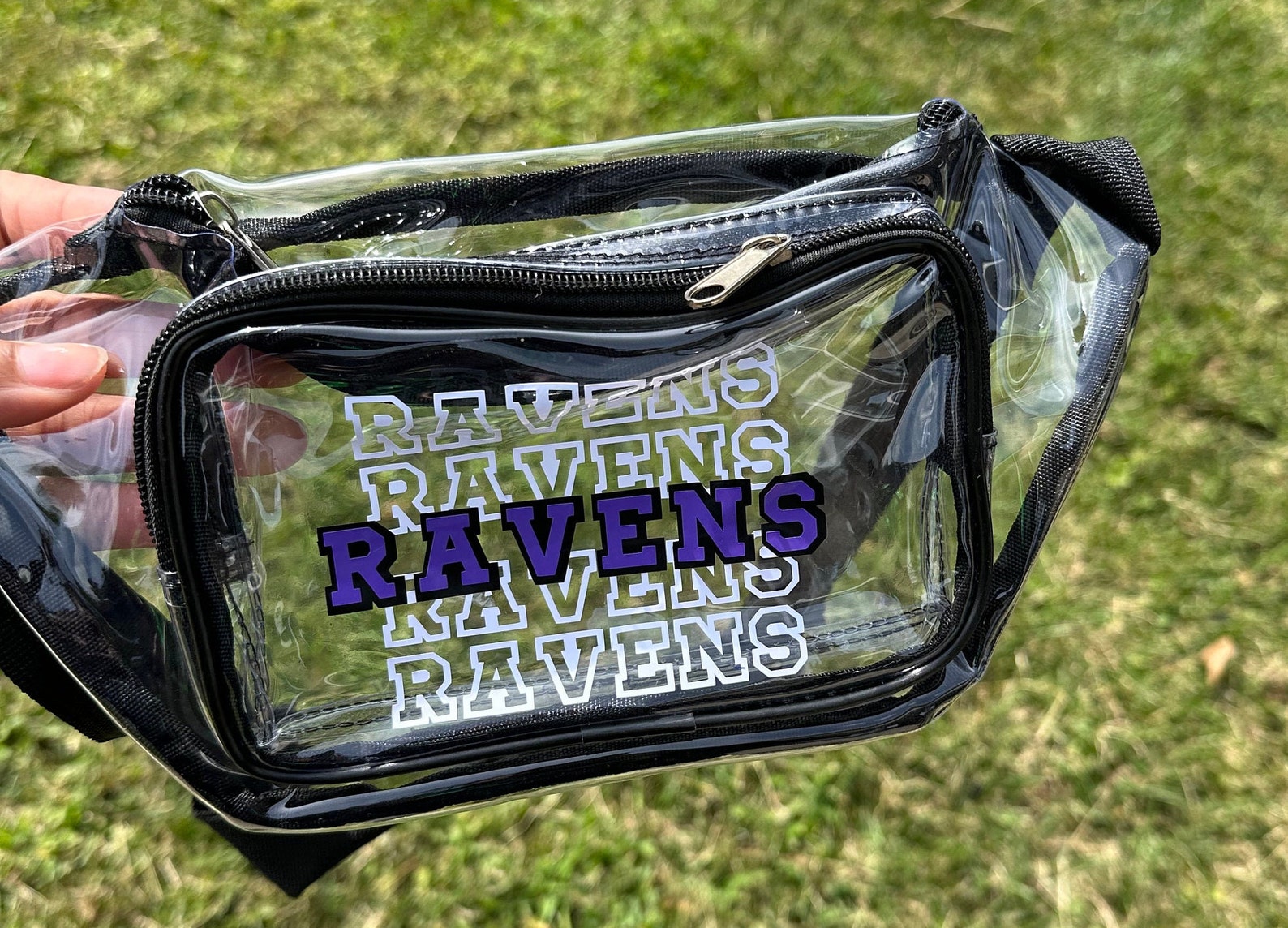 Baltimore Ravens Fan, Clear Crossbody Bag, Concert/ Stadium Approved