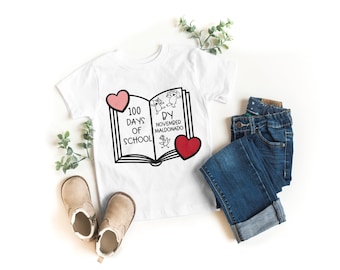 Custom Kids Shirt, Kids 100 days of School Shirt, Elephant and Piggy shirt