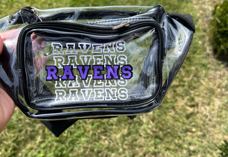 Baltimore Ravens Fan, Clear Crossbody Bag, Concert/ Stadium Approved