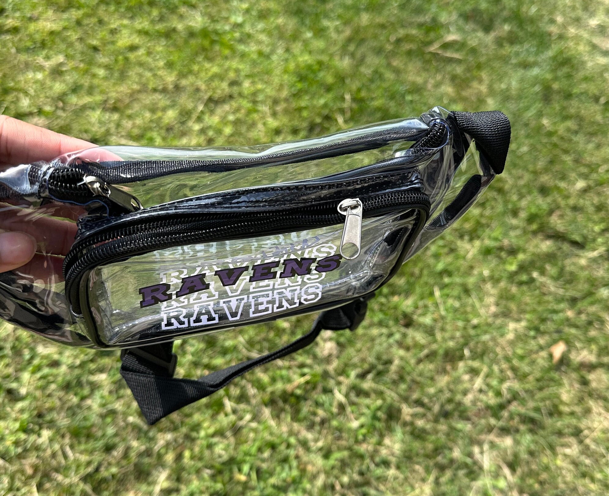 Baltimore Ravens Fan, Clear Crossbody Bag, Concert/ Stadium Approved