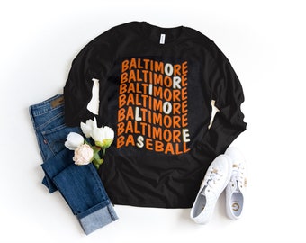 Camisa de manga larga de otoño, Orioles de Baltimore, camisa de manga larga de Baltimore