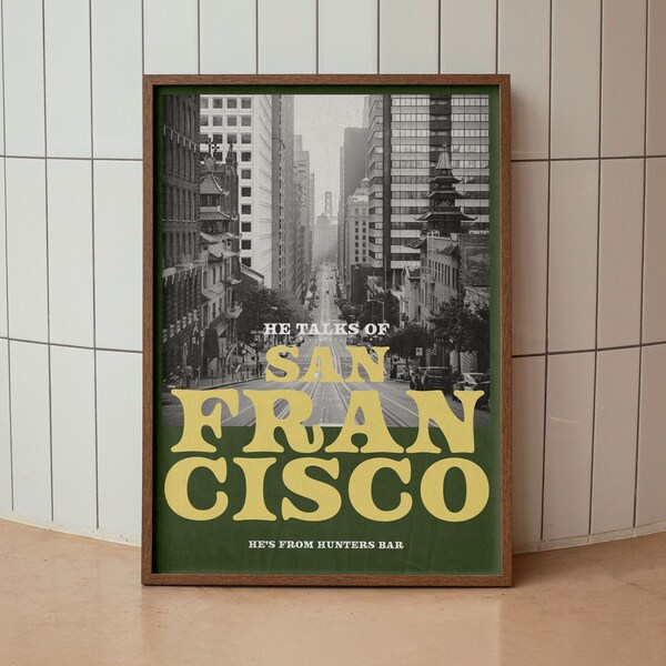 Arctic Monkeys - Fake Tales of San Francisco inspired travel print // A4 A3 // Unframed // Indie Music Print // Travel Print