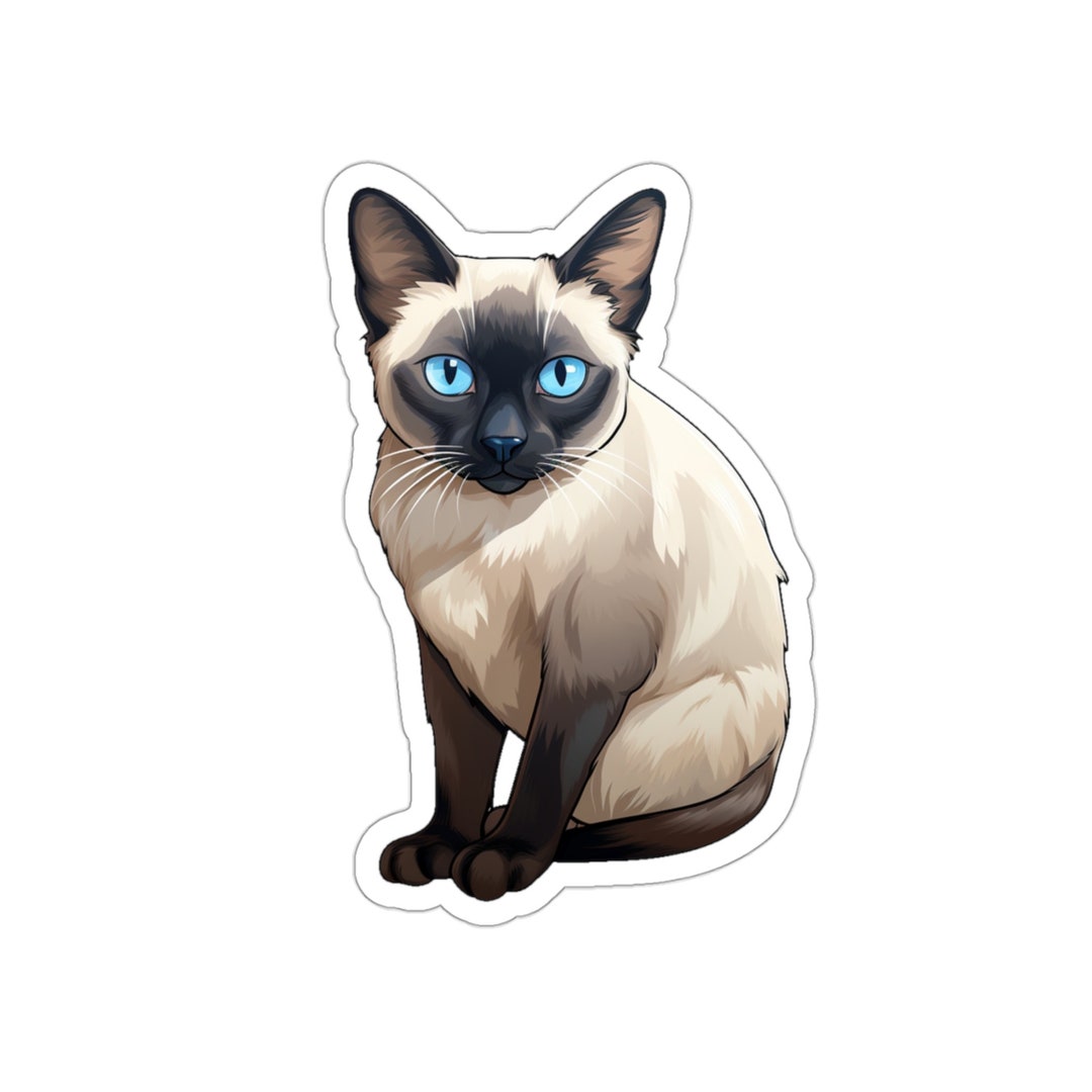 Siamese Sticker Siamese Cat Sticker Vinyl Laptop Sticker Decal - Etsy