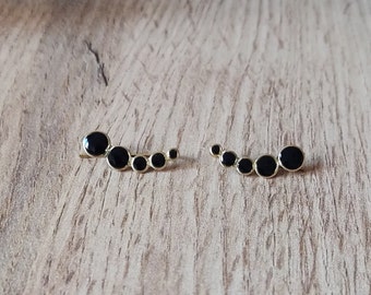 Circle Climber Earrings - Gold Plated Sterling Silver - Versatile Style and Modern Elegance
