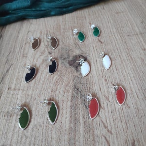 Oval Creole earrings | Personalized earrings | Polymer clay earrings | Original silver earrings