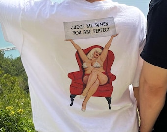 Feminist Graphic Tee – Judge Me When You’re Great, Vintage Style