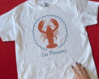 Vintage Lobster T-Shirt: French Coastal Nautical Tee