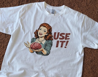 Use It! Retro Brain T-Shirt – Vintage Feminist Graphic Tee