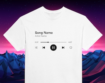 Benutzerdefiniertes Song Name T-Shirt, personalisiertes Künstler Name Shirt, Benutzerdefiniertes Geburtstags-Song-Geschenk, Lieblings-Song-T-Shirt, Musik-Liebhaber-Geschenk, Musiker-Pullover