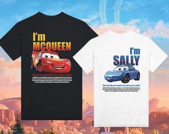 Camisa a juego de Cars, camiseta de pareja de L. Mcqueen y Sally, Kachow L. Mcqueen, camisa Im Lightning Sally Cars, película Lightning