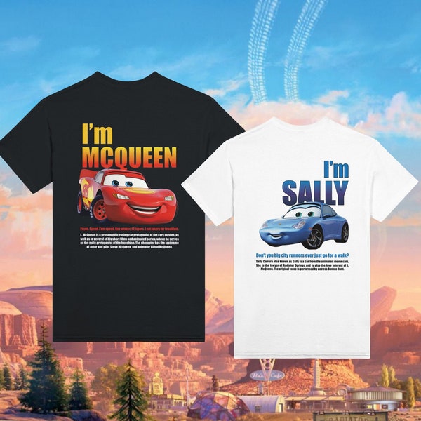 Chemise assortie Cars, T-shirt L. Mcqueen et Sally Couple, Kachow L. Mcqueen, Chemise Im Lightning Sally Cars, Lightning Movie