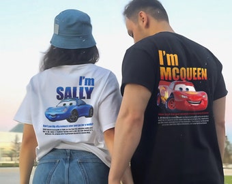 Camisa a juego de Cars, camiseta de pareja de L. Mcqueen y Sally, Kachow L. Mcqueen, camisa Im Lightning Sally Cars, película Lightning