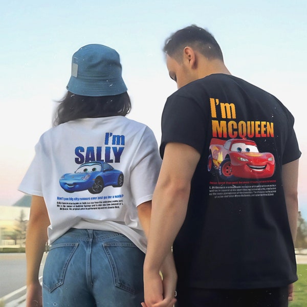 Camisa a juego de Cars, camiseta de pareja de L. Mcqueen y Sally, Kachow L. Mcqueen, camisa Im Lightning Sally Cars, película Lightning