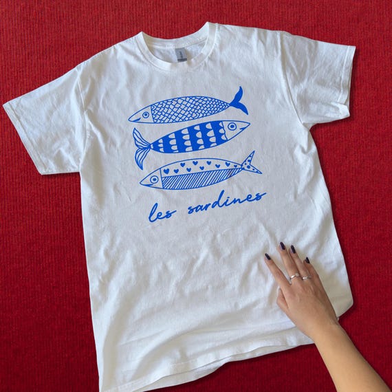 Sardine T-shirt - French Riviera Coastal Style, Ocean Inspired