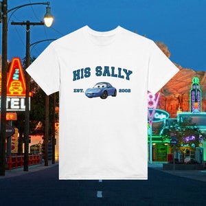 Chemise Cars assortie, T-shirt couple L. Mcqueen et Sally, Kachow L. Mcqueen, chemise Sally Cars Im Lightning, film Lightning, t-shirt His Her image 2