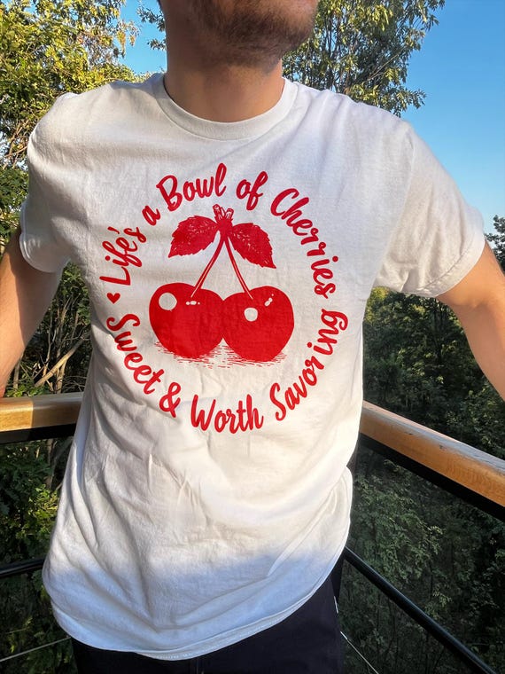 Retro Cherry Graphic T-shirt: Vintage Unisex Tee, Gift for Cherry